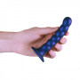 Dildo a sfere con ventosa in silicone Beaded G-Spot Dildo 5'' / 13 cm Metallic Blue