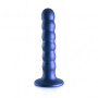 Dildo a sfere con ventosa in silicone Beaded G-Spot Dildo 5'' / 13 cm Metallic Blue