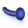 Dildo a sfere con ventosa in silicone Beaded G-Spot Dildo 5'' / 13 cm Metallic Blue