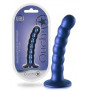 Dildo a sfere con ventosa in silicone Beaded G-Spot Dildo 5'' / 13 cm Metallic Blue