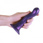 Dildo vaginale in silicone con ventosa Ultra Soft Curvy G-Spot Dildo 7''/17 cm Metallic Purple