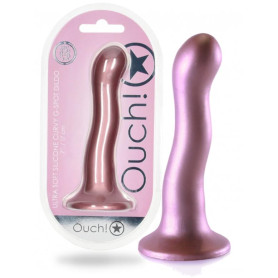 Dildo vaginale in silicone con ventosa Ultra Soft Curvy G-Spot Dildo 7''/17 cm Rose Gold