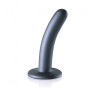 Dildo liscio vaginale con ventosa in silicone Smooth G-Spot Dildo 12 cm Gun Metal