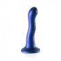 Dildo con ventosa in silicone vaginale Ultra Soft Curvy G-Spot Dildo 17 cm Metallic Blue