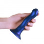 Dildo con ventosa in silicone vaginale Ultra Soft Curvy G-Spot Dildo 17 cm Metallic Blue