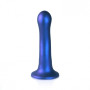 Dildo con ventosa in silicone vaginale Ultra Soft Curvy G-Spot Dildo 17 cm Metallic Blue