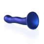 Dildo con ventosa in silicone vaginale Ultra Soft Curvy G-Spot Dildo 17 cm Metallic Blue