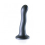 Dildo vaginale in silicone con ventosa Ultra Soft Curvy G-Spot Dildo 17 cm Gun Metal