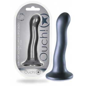 Dildo vaginale in silicone con ventosa Ultra Soft Curvy G-Spot Dildo 17 cm Gun Metal