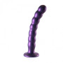 Dildo vaginale a sfere in silicone con ventosa Beaded G-Spot Dildo 20,5 cm Metallic Purple