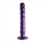 Dildo vaginale a sfere in silicone con ventosa Beaded G-Spot Dildo 20,5 cm Metallic Purple