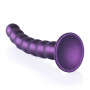 Dildo vaginale a sfere in silicone con ventosa Beaded G-Spot Dildo 20,5 cm Metallic Purple