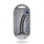 Dildo vaginale a sfere con ventosa in silicone Beaded G-Spot Dildo 13 cm Gun Metal