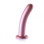 Dildo liscio con ventosa in silicone vaginale Smooth G-Spot Dildo 17 cm Rose Gold