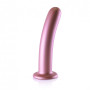 Dildo liscio con ventosa in silicone vaginale Smooth G-Spot Dildo 17 cm Rose Gold