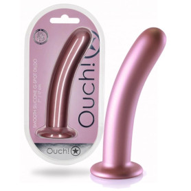 Dildo liscio con ventosa in silicone vaginale Smooth G-Spot Dildo 17 cm Rose Gold