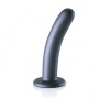 Dildo piccolo liscio con ventosa in silicone vaginale Smooth G-Spot Dildo 14,5 cm Gun Metal