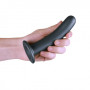 Dildo piccolo liscio con ventosa in silicone vaginale Smooth G-Spot Dildo 14,5 cm Gun Metal