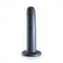 Dildo piccolo liscio con ventosa in silicone vaginale Smooth G-Spot Dildo 14,5 cm Gun Metal