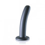 Dildo piccolo liscio con ventosa in silicone vaginale Smooth G-Spot Dildo 14,5 cm Gun Metal