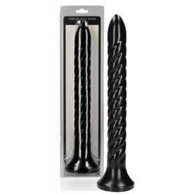 Dildo anale maxi con ventosa Swirled Anal Snake 30 cm Black