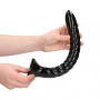 Dildo anale maxi con ventosa Swirled Anal Snake 30 cm Black