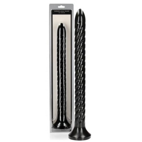 Dildo anale maxi con ventosa Swirled Anal Snake 40 cm Black