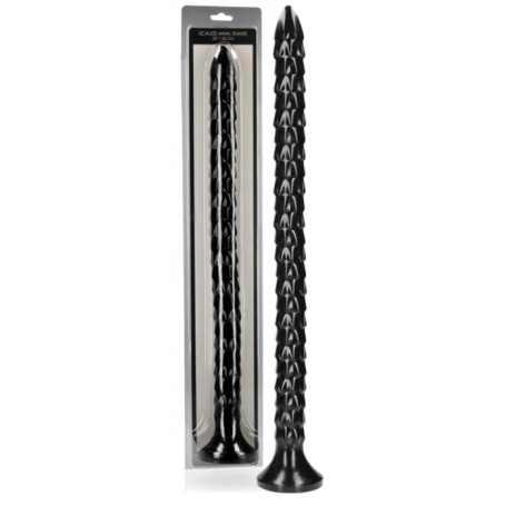 Dildo anale maxi con ventosa Scaled Anal Snake 50 cm Black