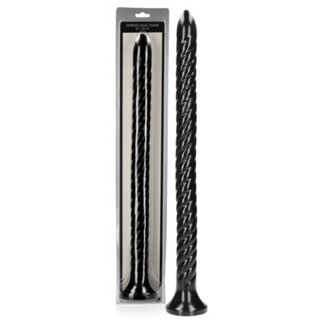 Dildo anale maxi con ventosa Swirled Anal Snake 50 cm Black