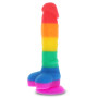 Fallo in silicone realistico vaginale anale con ventosa Rainbow Lover 8 Inch fallo anale pride