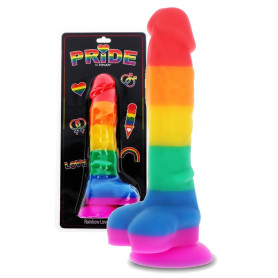 Fallo in silicone realistico vaginale anale con ventosa Rainbow Lover 8 Inch fallo anale pride