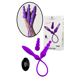 Vibratore vaginale anale doppio per la coppia in silicone 2X + LRS