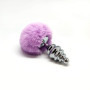 Plug anale grande in metallo con coda Metal Anal Fluffy Twist Plug L purple