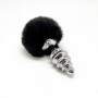 Plug anale grande in metallo con coda Metal Anal Fluffy Twist Plug L