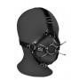 Imbracatura viso sadomaso con morso Head Harness with Spider Gag and Nose Hooks Black