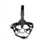 Imbracatura viso sadomaso con morso Head Harness with Spider Gag and Nose Hooks Black