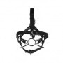 Imbracatura viso sadomaso con morso Head Harness with Spider Gag and Nose Hooks Black