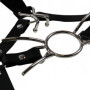Imbracatura viso sadomaso con morso Head Harness with Spider Gag and Nose Hooks Black