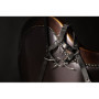 Imbracatura viso sadomaso con morso Head Harness with Spider Gag and Nose Hooks Black