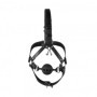 Imbracatura viso bondage con morso e gancio per naso Head Harness with Breathable Ball Gag and Nose Hooks Black