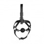 Imbracatura viso bondage con morso e gancio per naso Head Harness with Breathable Ball Gag and Nose Hooks Black