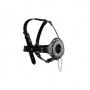 Imbracatura viso con morso tappo bondage Open Mouth Gag Head Harness with Plug Stopper Black