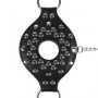 Imbracatura viso con morso tappo bondage Open Mouth Gag Head Harness with Plug Stopper Black