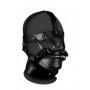 Imbracatura viso con morso bondage Head Harness with Zip-up Mouth and Lock Black