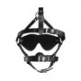 Imbracatura viso bdsm con maschera occhi e morso Blindfolded Head Harness with Solid Ball Gag Black