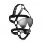 Imbracatura viso bdsm con maschera occhi e morso Blindfolded Head Harness with Solid Ball Gag Black