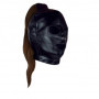 Maschera con coda bondage Mask with Brown Ponytail Black