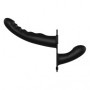 Dildo doppio indossabile in silicone vaginale anale Dual Silicone Ribbed Strap-On Adjustable Black