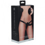 Dildo doppio indossabile in silicone vaginale anale Dual Silicone Ribbed Strap-On Adjustable Black