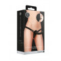 Dildo doppio indossabile in silicone vaginale anale Dual Silicone Ribbed Strap-On Adjustable Black